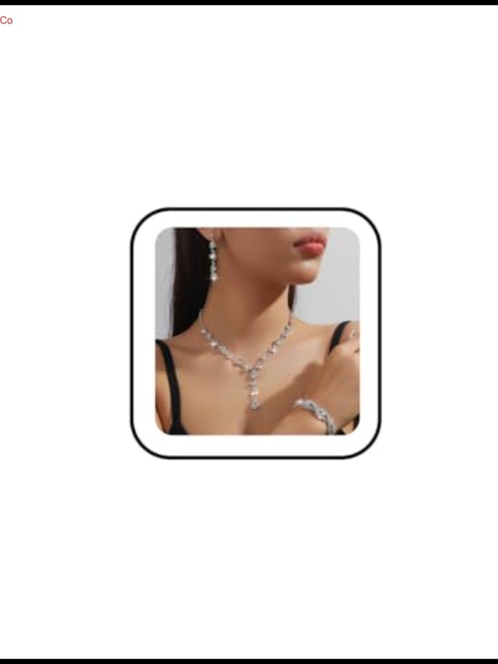 Rhinestone Crystal Wedding Jewelry Set Necklace Earrings Bracelet Bridal Prom